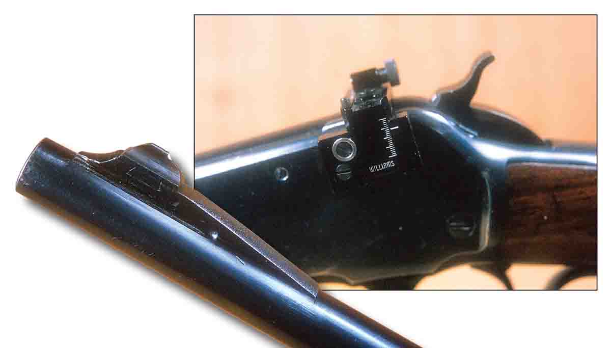 The rifle was shot using a Lyman front sight and a Williams rear sight.